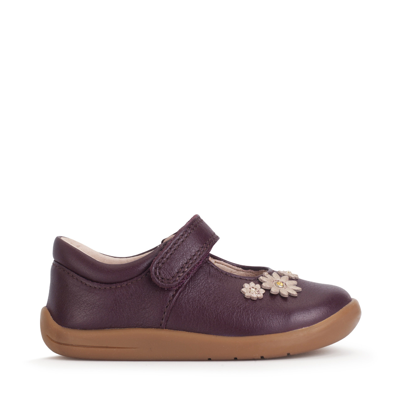 Start-Rite Fairy Tale, Burgundy leather girls rip-tape first walking shoes 0780_28
